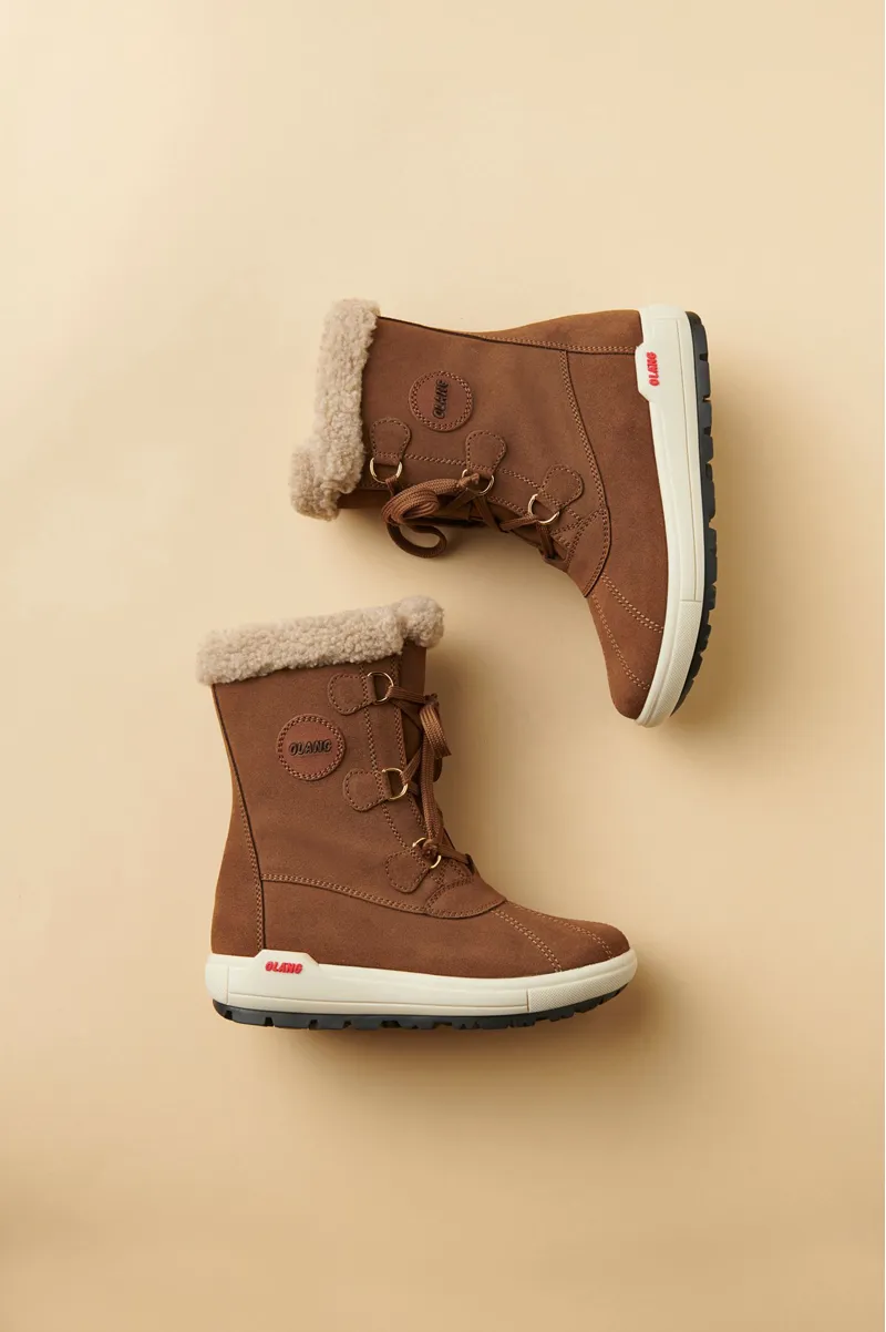 Olang Hupa Leather Tex Womens Snow Boots - Tan Brown-1